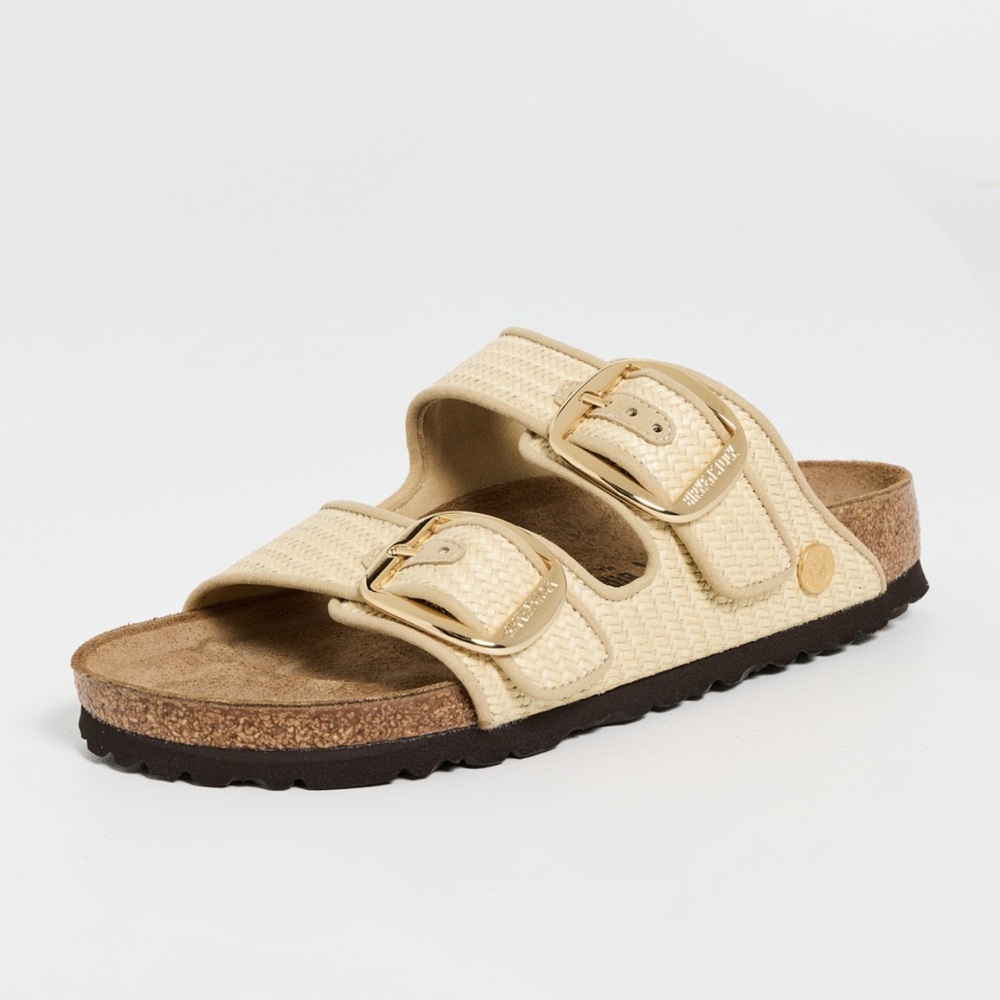 Arizona big buckle raffia sandals size 38